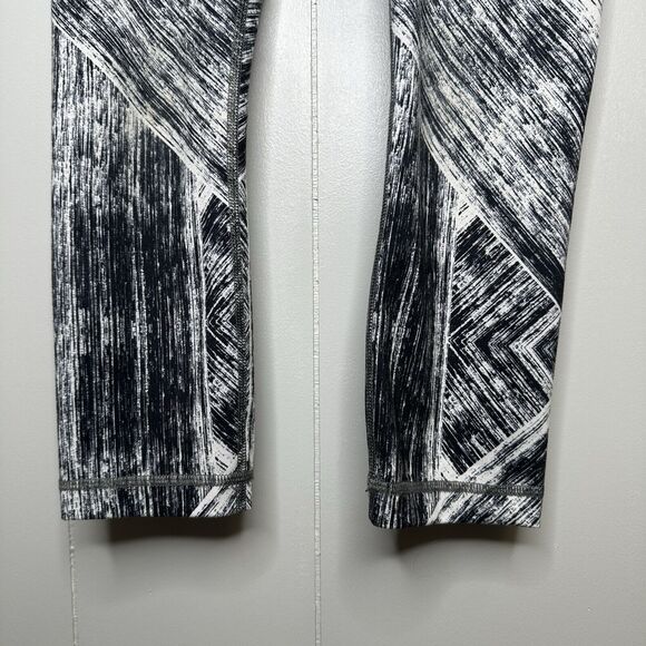 Lululemon Wunder Under Crop II Heath Wave Black White Size 4 Workout Leggings - Picture 3 of 13